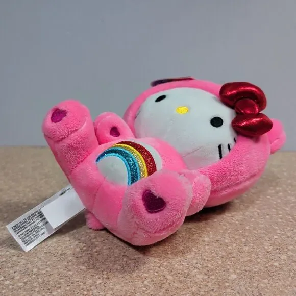 Care Bears Hello Kitty Dressed As Cheer Bear 8" Fun-Size Plush Soft Stuffie Toy - Picture 5 of 9